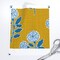Yellow Floral Blue Block Print Marigold Flowers Hand Drawn Modern Botanical Faux Texture Custom Printed Fabric by Spoonflower Various Fabrics by the Yard or Fat Quarter